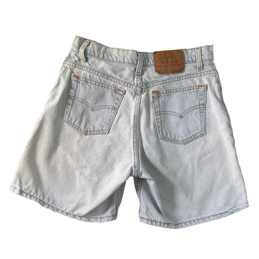 Vintage Levis 550 Relaxed Fit Shorts Light Wash High Waisted Made in USA